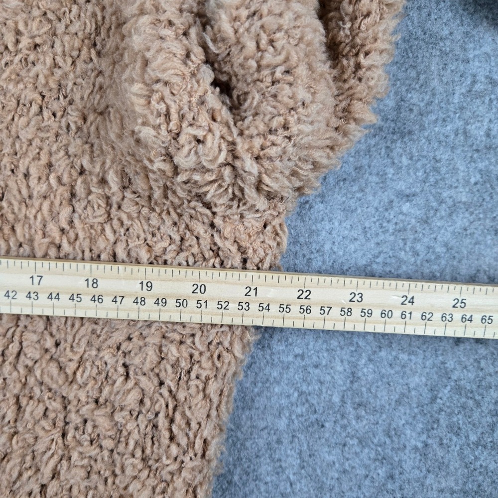 R13 Teddy Bear Cardigan Womens XS Oatmeal Brown Fuzzy Wool Blend Longline Grunge - Picture 14 of 16